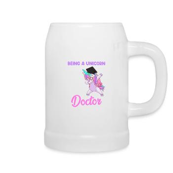Doktorin 2022 Doktor Einhorn Promotion - Bierkrug - Weiß - Rechts