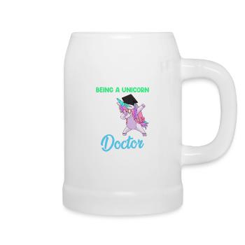 Docteur Licorne 2022 Doctorat Disputation - Chope en céramique - blanc - Droite