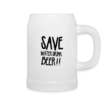 Save water drink beer - Bierkrug - Weiß - Rechts