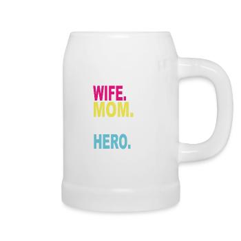 Wife Mom Doctor Hero - Beer Mug - white - Right