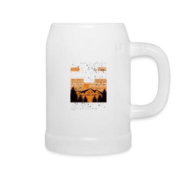 Leg Dich Niemals Mit einem Dorfkind An - Bierkrug - Weiß - Rechts