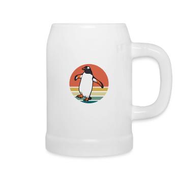 Pinguin - Bierkrug - Weiß - Rechts
