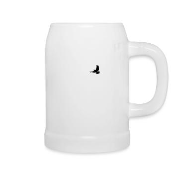 Petite colombe blanche de la paix en noir - Chope en céramique - blanc - Droite