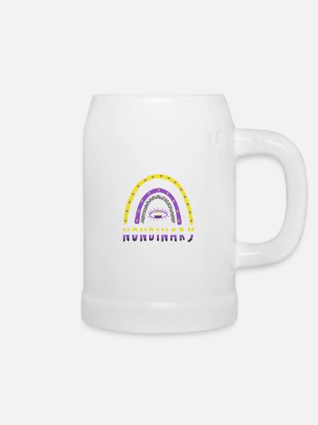 Boho Regenbogen Nonbinary - Bierkrug - Weiß