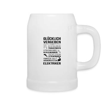 Elektriker Freundin Glücklich Vergebe - Bierkrug - Weiß - Rechts