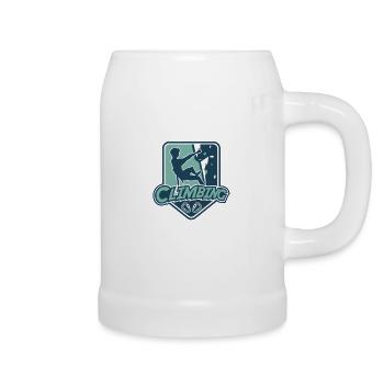 Climbing Logo Speedklettern Alpinklettern Kraxler - Bierkrug - Weiß - Rechts