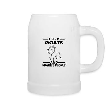 I like goats - goat - Beer Mug - white - Right