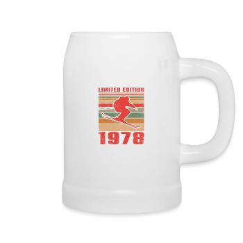 Ski Skifahrer Skifahrerin Sport Geburtstag 1978 - Bierkrug - Weiß - Rechts