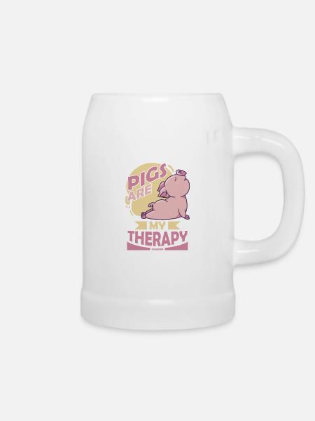 Schwein - Bierkrug - Weiß