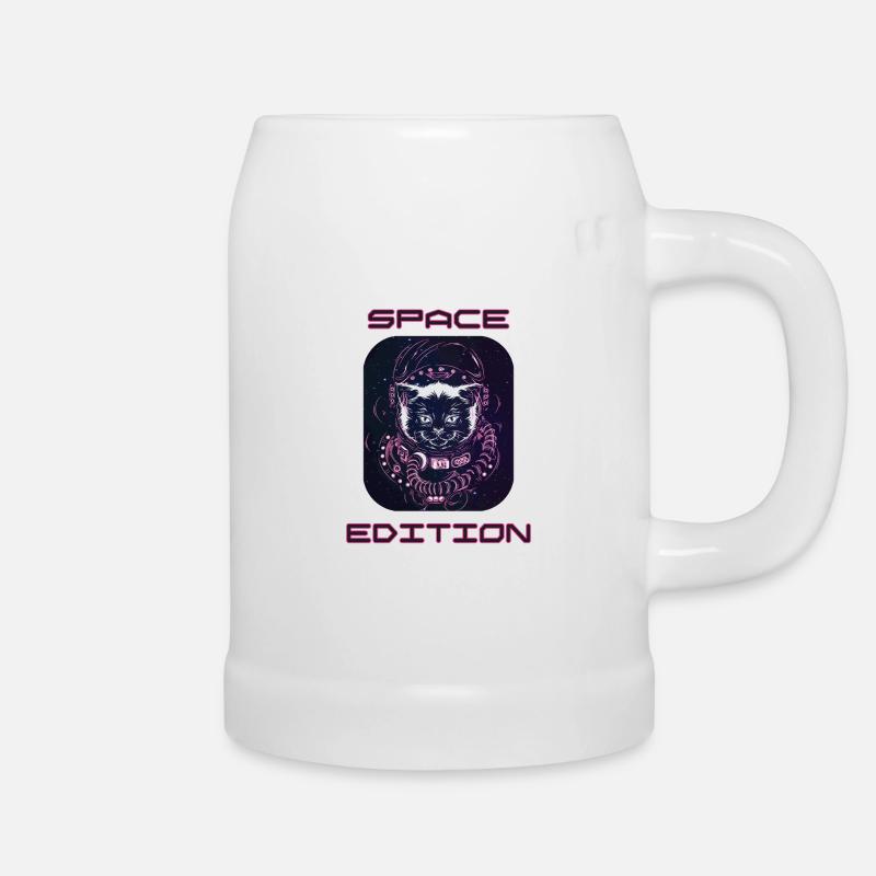 Space Cat - Beer Mug - white