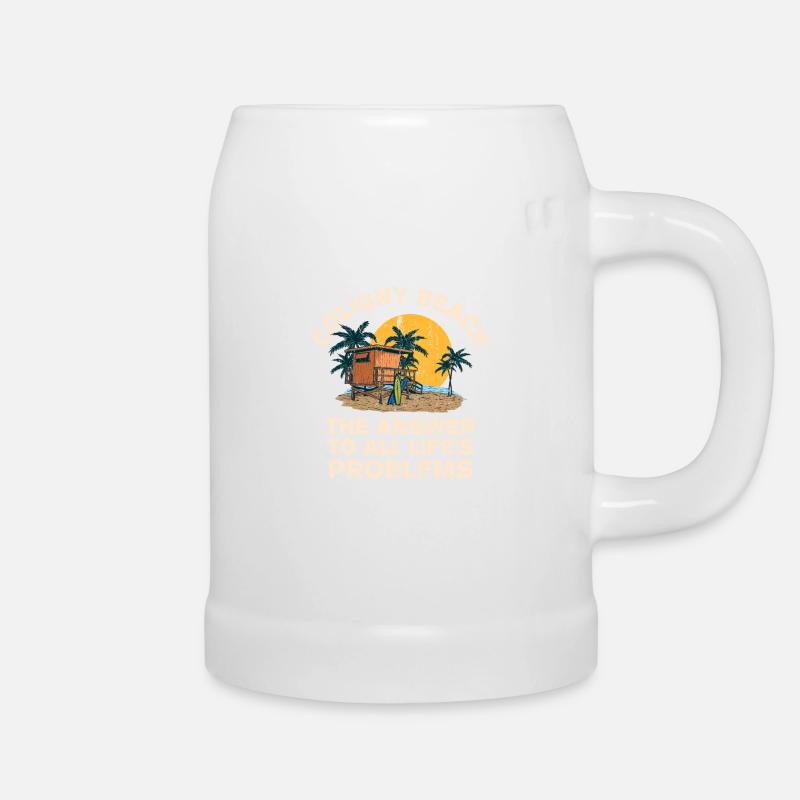 Coligny Beach Answer To All Life's Problems - Beer Mug - white