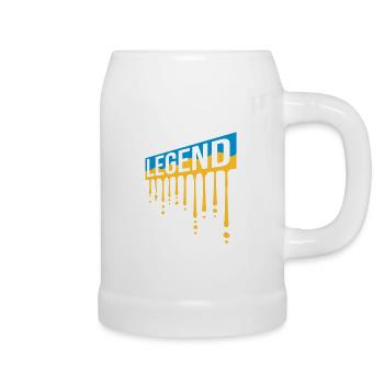 Father's Day Legend Shield Graffiti - Beer Mug - white - Right