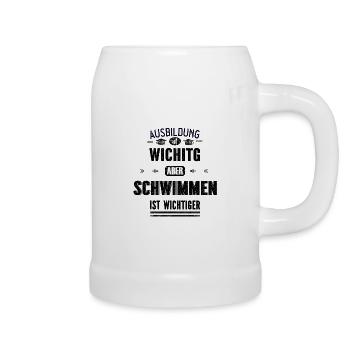 Lustiges Sprüche Design Schwimmen Cooler Spruch - Bierkrug - Weiß - Rechts