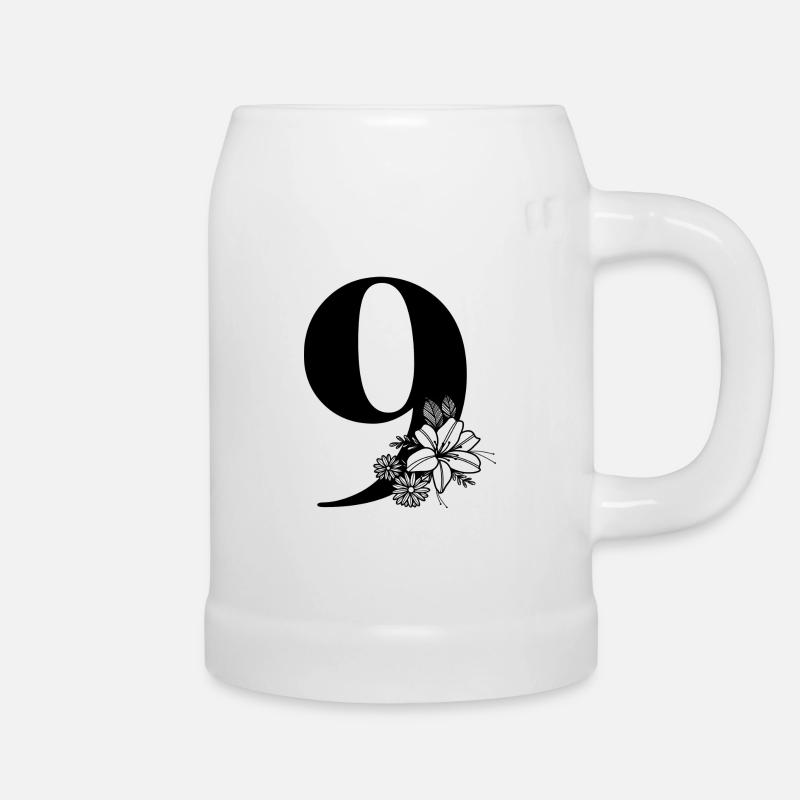 Numéro 9 - Chope en céramique - blanc