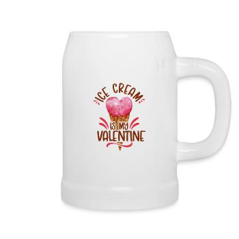 Ice Cream Valentines Day Heart - Beer Mug - white - Right