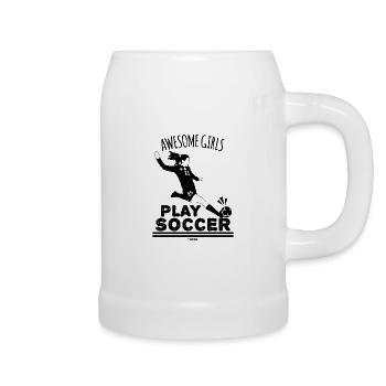 Unglaubliche Mädchen spielen Fußball - Bierkrug - Weiß - Rechts