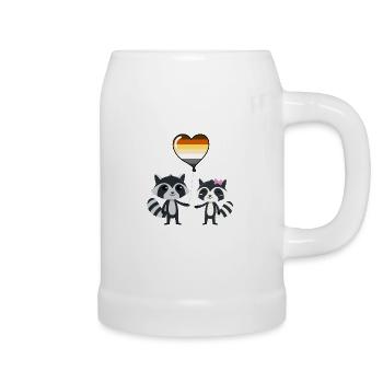 Waschbär-Paar Gay Bear Pride - Bierkrug - Weiß - Rechts
