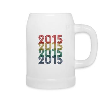 Cool Retro 2015, 8 Years Old, 8th Birthday Kids - Beer Mug - white - Right