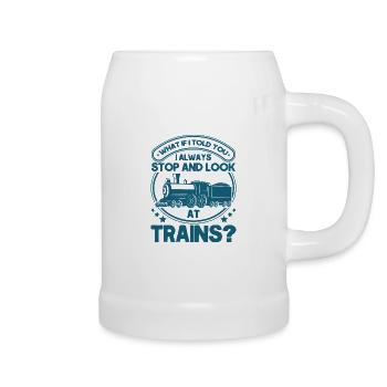 Model Railway Train Locomotives Gift - Beer Mug - white - Right
