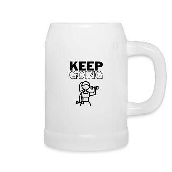 Keep Going - Bierkrug - Weiß - Rechts