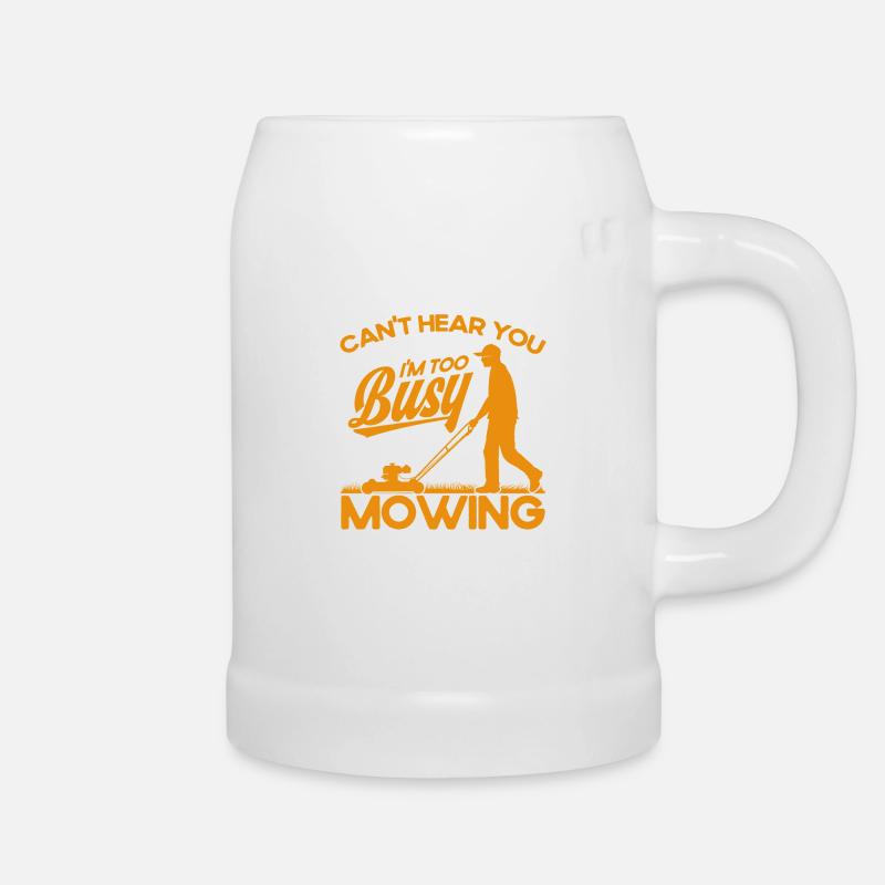 Hobbygärtner Rasen Rasenmäher Geschenk - Bierkrug - Weiß