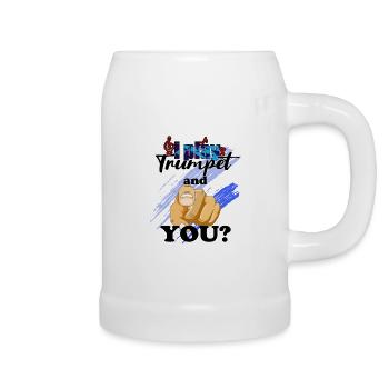 Trumpet i play Trumpet Trumpeter - Beer Mug - white - Right