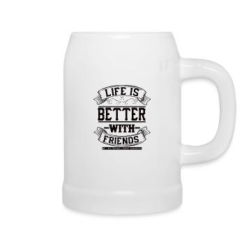 Beste Freunde Leben - Bierkrug - Weiß - Rechts