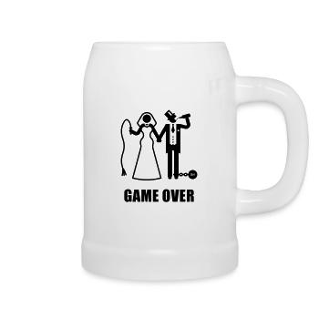 Game Over (Peitsche / Bier / Brautpaar Neu) - Bierkrug - Weiß - Rechts