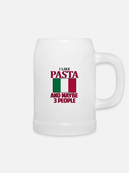 Pasta Italien Essen - Bierkrug - Weiß