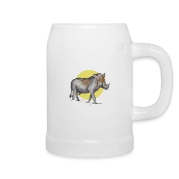 Tolles Warzenschwein T-Shirt - Bierkrug - Weiß - Rechts