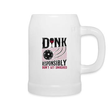 Pickleball Pun Wine Dink - Bierkrug - Weiß - Rechts