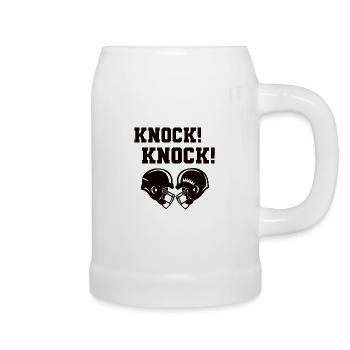 Knock Knock - American Football Design - Bierkrug - Weiß - Rechts