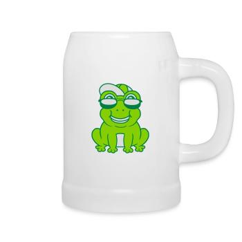Cooler kleiner Frosch Junge - Bierkrug - Weiß - Rechts