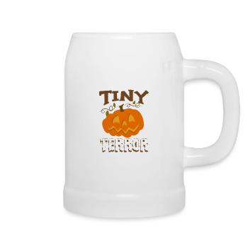 Halloween Kleiner Schrecken Kürbis Niedlich - Bierkrug - Weiß - Rechts