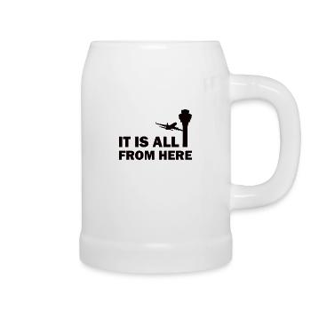 Air traffic controller Tower controller Flight attendants - Beer Mug - white - Right