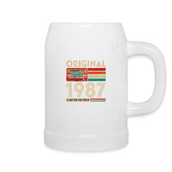 Original legendäre Hits Best of 1987 - Bierkrug - Weiß - Rechts