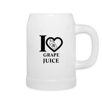 J’adore le jus de raisin - Chope en céramique - blanc - Droite