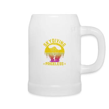 Skydiving Priceless Funny Parachute - Beer Mug - white - Right