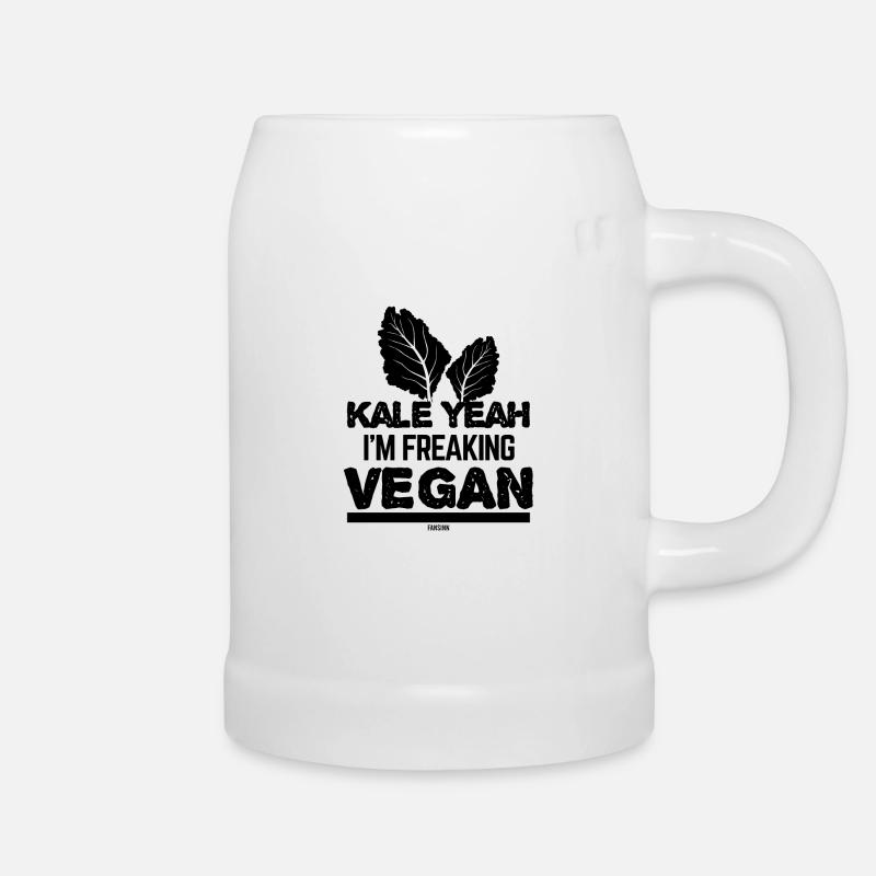 crazy vegan - Beer Mug - white