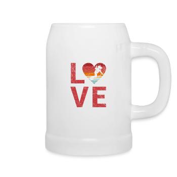 Liebe Snowboard Liebhaber Snowboarding Fan Winter - Bierkrug - Weiß - Rechts