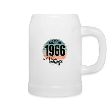 Vintage Made in 1966 Geburtsjahr 1966 Geburtstag - Bierkrug - Weiß - Rechts