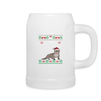 Joyeux Noël Tenue de Castor - Chope en céramique - blanc - Droite