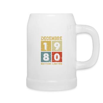 Anniversaire Vintage Idée Cadeau Décembre 1980 - Chope en céramique - blanc - Droite