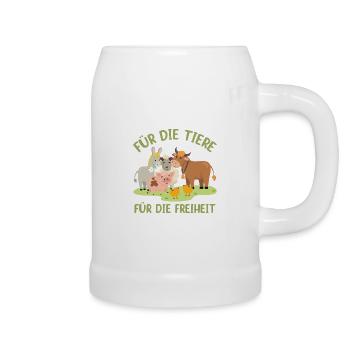 Für die Tiere Für die Freiheit - Bierkrug - Weiß - Rechts