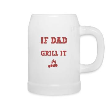 If dad can't grill it funny BBQ father's day - Chope en céramique - blanc - Droite