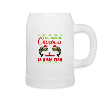 Tout ce que je veux pour Noël, c’est un gros poisson - Chope en céramique - blanc - Droite