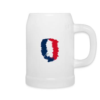 France outfit - Beer Mug - white - Right