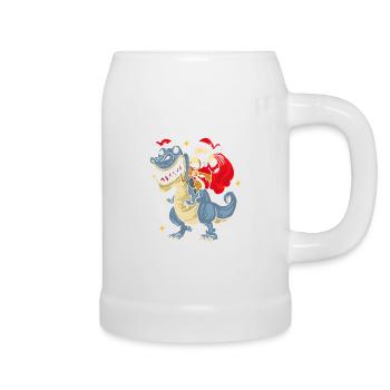 t Rex Santa Outfit - Chope en céramique - blanc - Droite