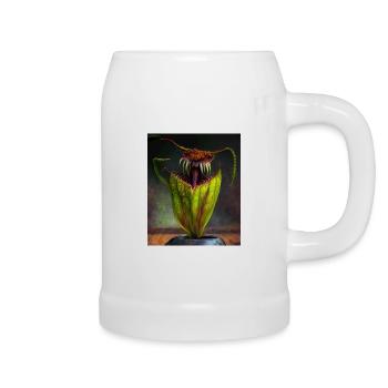 Drôle de pichet graphique Plant Art Cool Nepenthes - Chope en céramique - blanc - Droite