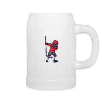 Eishockeyspieler - Bierkrug - Weiß - Rechts